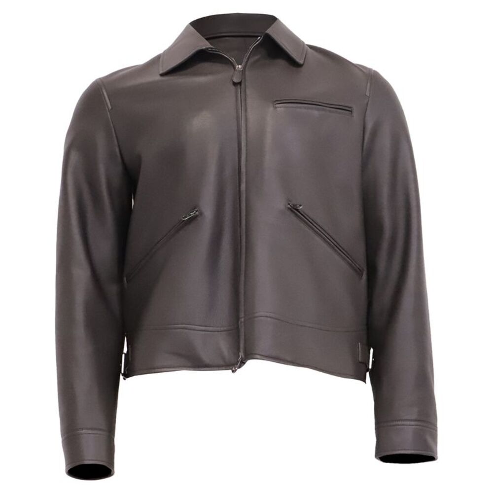 Loro Piana Gail Zip-Up Jacket in Dark Brown Calf Leather